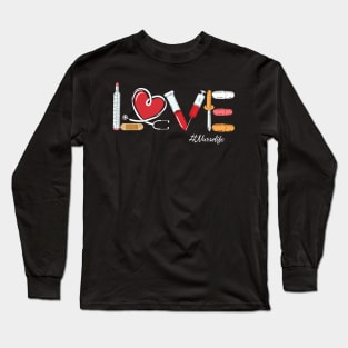 Love nurse heartbeat nurse life nursing shirt Long Sleeve T-Shirt